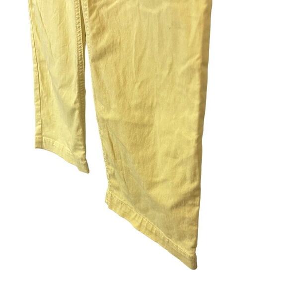 Ann Taylor Loft The Slim Yellow Khaki Stretch Cotton Flat Front Pants Womens 14 - Picture 10 of 16
